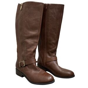 Marc Fisher Brown Leather Riding Boot Size 9.5 Glimmer NWOT